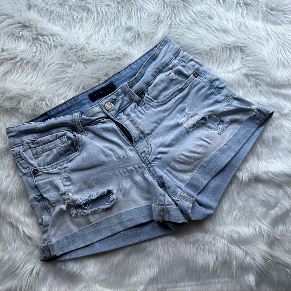 Topshop Faded Blue Jean Shorts